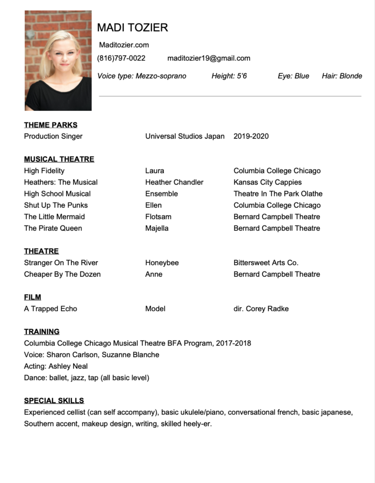 Resume - Madi Tozier